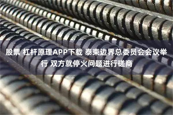 股票 杠杆原理APP下载 泰柬边界总委员会会议举行 双方就停火问题进行磋商